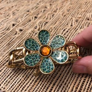Betsey Johnson flower/cheetah bracelet